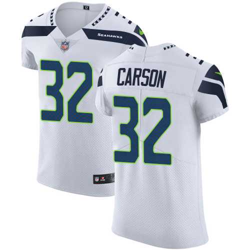 Nike Seattle Seahawks #32 Chris Carson White Men's Stitched NFL Vapor Untouchable Elite Jersey