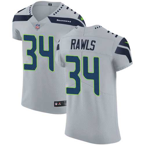 Nike Seattle Seahawks #34 Thomas Rawls Grey Alternate Men's Stitched NFL Vapor Untouchable Elite Jersey