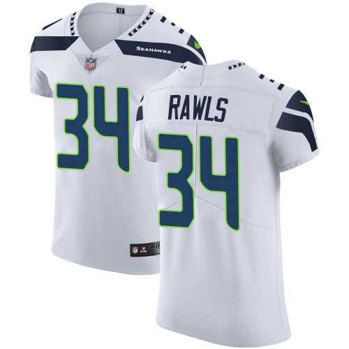 Nike Seattle Seahawks #34 Thomas Rawls White Men's Stitched NFL Vapor Untouchable Elite Jersey