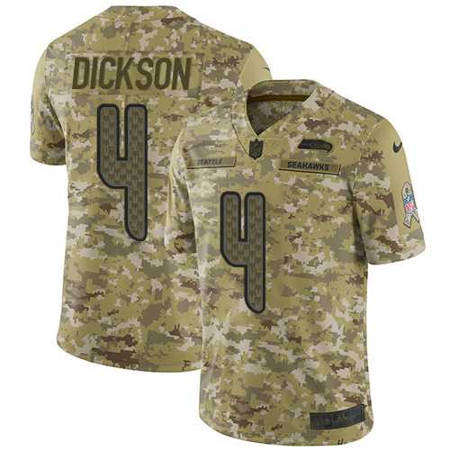 Nike Seattle Seahawks #4 Michael Dickson Camo Men's Stitched NFL Limited 2018 Salute To Service Jersey
