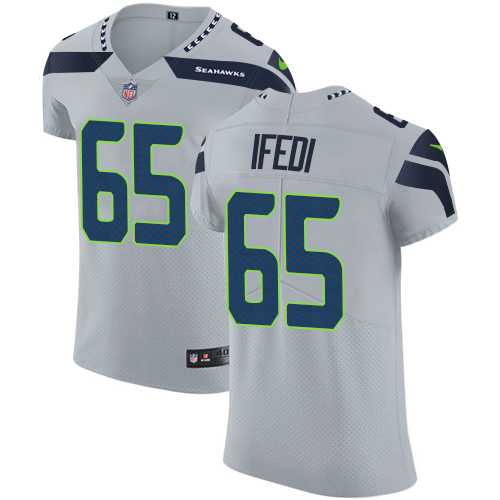 Nike Seattle Seahawks #65 Germain Ifedi Grey Alternate Men's Stitched NFL Vapor Untouchable Elite Jersey