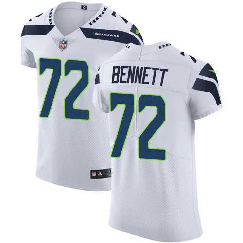 Nike Seattle Seahawks #72 Michael Bennett White Men's Stitched NFL Vapor Untouchable Elite Jersey