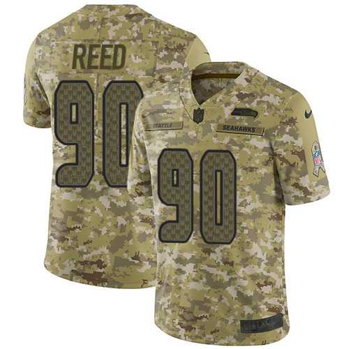 Nike Seattle Seahawks #90 Jarran Reed Camo Men's Stitched NFL Limited 2018 Salute To Service Jersey