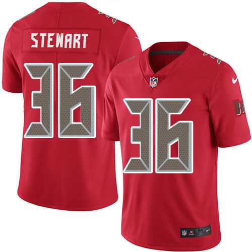 Nike Tampa Bay Buccaneers #36 M.J. Stewart Red Men's Stitched NFL Limited Rush Jersey