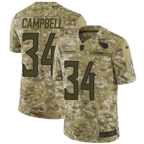 Nike Tennessee Titans #34 Earl Campbell Camo Men's Stitched NFL Limited 2018 Salute To Service Jersey