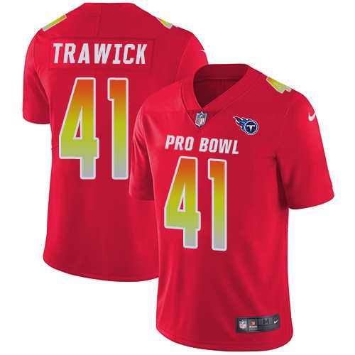 Nike Tennessee Titans #41 Brynden Trawick Red Men's Stitched NFL Limited AFC 2018 Pro Bowl Jersey