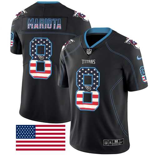 Nike Tennessee Titans #8 Marcus Mariota Black Men's Stitched NFL Limited Rush USA Flag Jersey