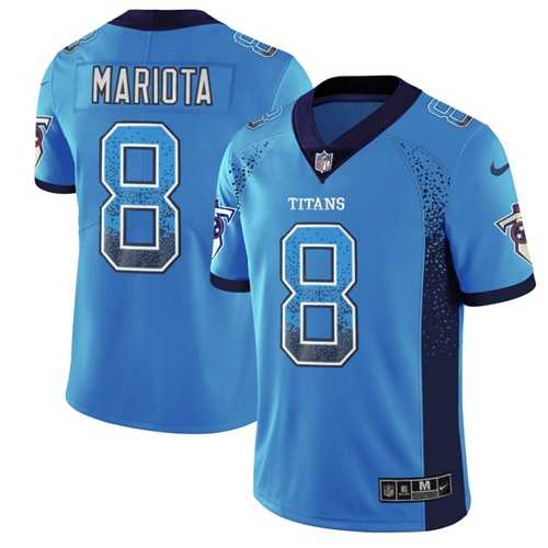 Nike Tennessee Titans #8 Marcus Mariota Light Blue Team Color Men's Stitched NFL Limited Rush Drift Fashion Jersey