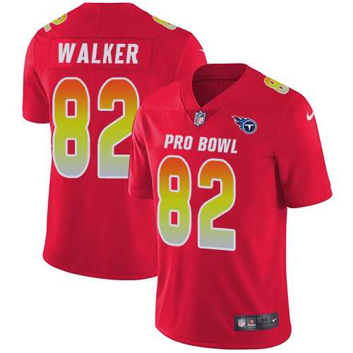 Nike Tennessee Titans #82 Delanie Walker Red Men's Stitched NFL Limited AFC 2018 Pro Bowl Jersey