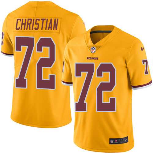 Nike Washington Redskins #72 Geron Christian Gold Men's Stitched NFL Limited Rush Jersey