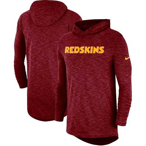 Nike Washington Redskins Burgundy Sideline Slub Performance Hooded Long Sleeve T-shirt