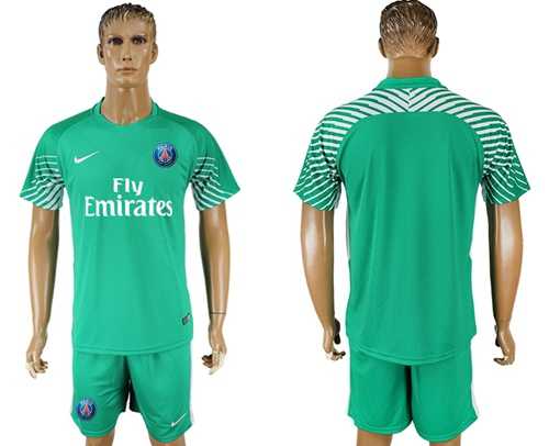 Paris Saint-Germain Blank Green Goalkeeper Soccer Club Jersey