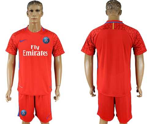 Paris Saint-Germain Blank Red Goalkeeper Soccer Club Jersey