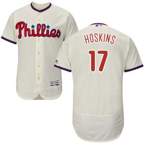 Philadelphia Phillies #17 Rhys Hoskins Cream Flexbase Authentic Collection Stitched MLB