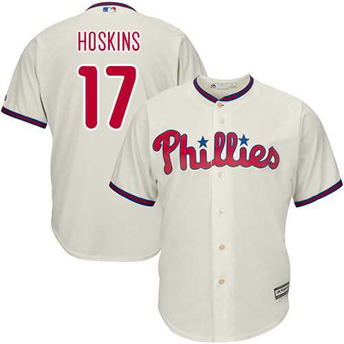 Philadelphia Phillies #17 Rhys Hoskins Cream New Cool Base Stitched MLB