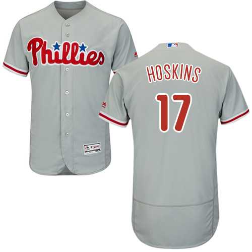 Philadelphia Phillies #17 Rhys Hoskins Grey Flexbase Authentic Collection Stitched MLB