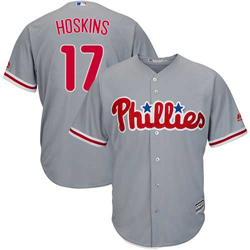 Philadelphia Phillies #17 Rhys Hoskins Grey New Cool Base Stitched MLB
