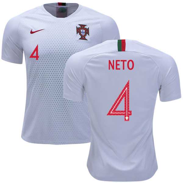 Portugal #4 Neto Away Soccer Country Jersey