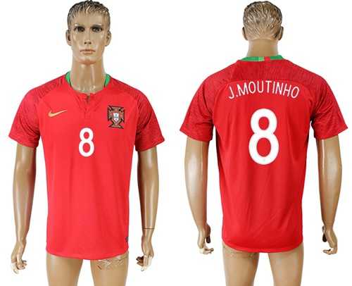 Portugal #8 J.Moutinho Home Soccer Country Jersey