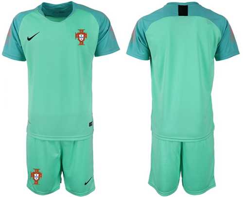 Portugal Blank Green Goalkeeper Soccer Country Jersey