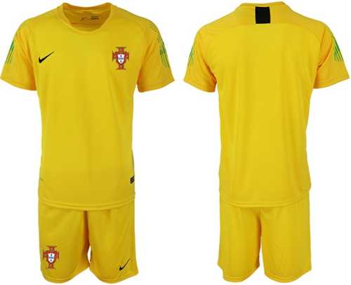 Portugal Blank Yellow Goalkeeper Soccer Country Jersey