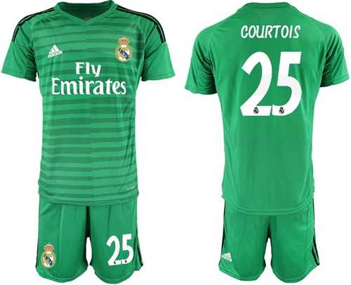 Real Madrid #25 Courtois Green Goalkeeper Soccer Club Jersey