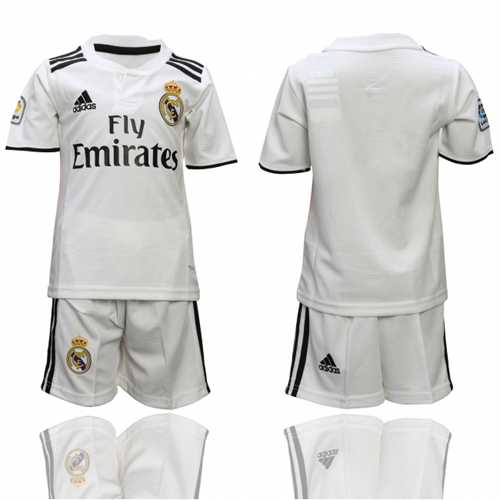 Real Madrid Blank White Home Kid Soccer Club Jersey