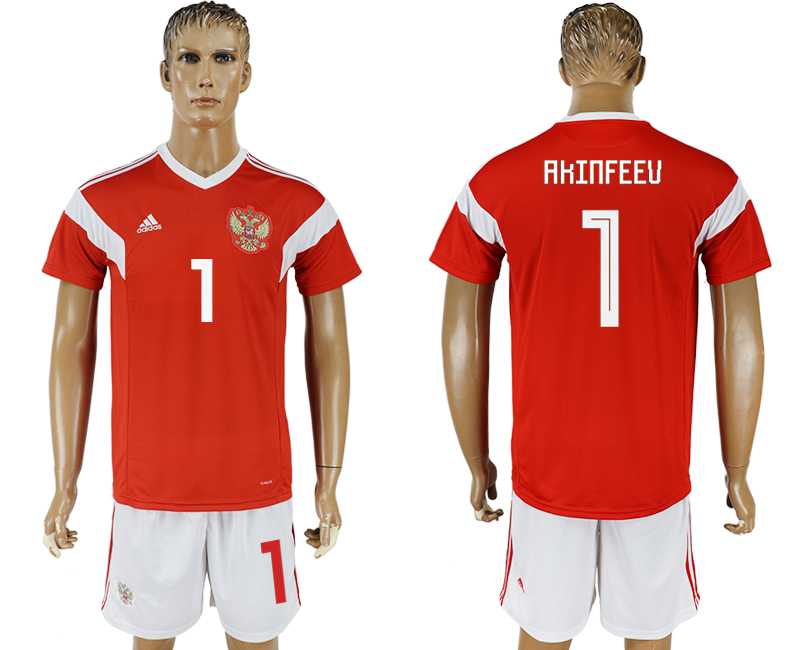 Russia #1 AKINFEEV Home 2018 FIFA World Cup Soccer Jersey