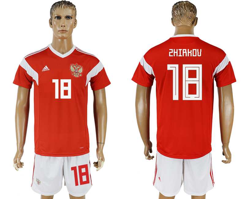 Russia #18 ZHIRKOV Home 2018 FIFA World Cup Soccer Jersey