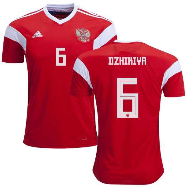 Russia #6 Dzhikiya Home Soccer Country Jersey