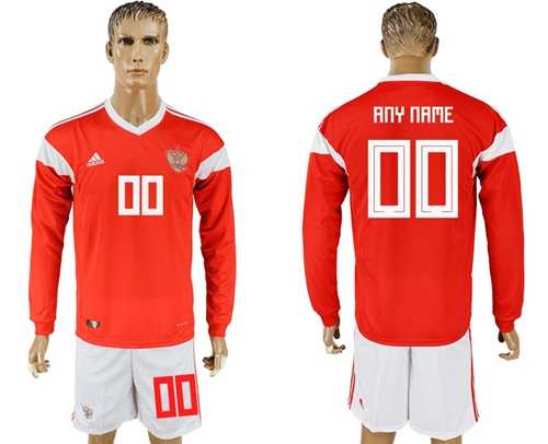 Russia Personalized Home Long Sleeves Soccer Country Jersey