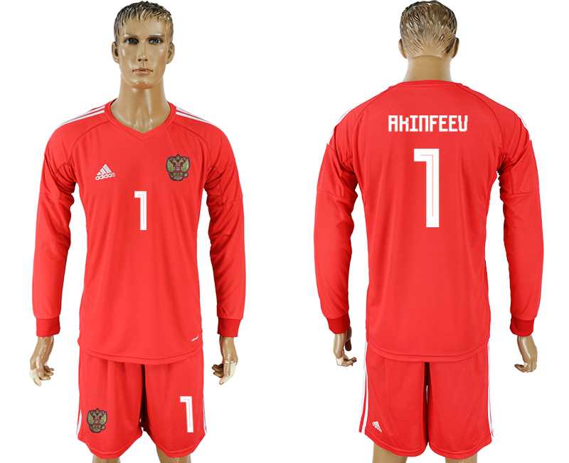 Russia Red Goalkeeper 2018 FIFA World Cup Long Sleeve Soccer Jersey