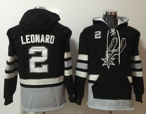 San Antonio Spurs #2 Kawhi Leonard Black Name & Number Pullover NBA Hoodie