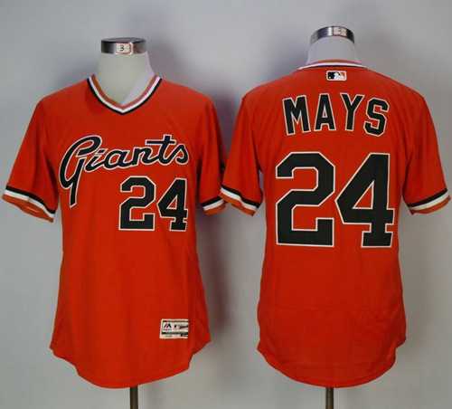 San Francisco Giants #24 Willie Mays Orange Flexbase Authentic Collection Cooperstown Stitched MLB