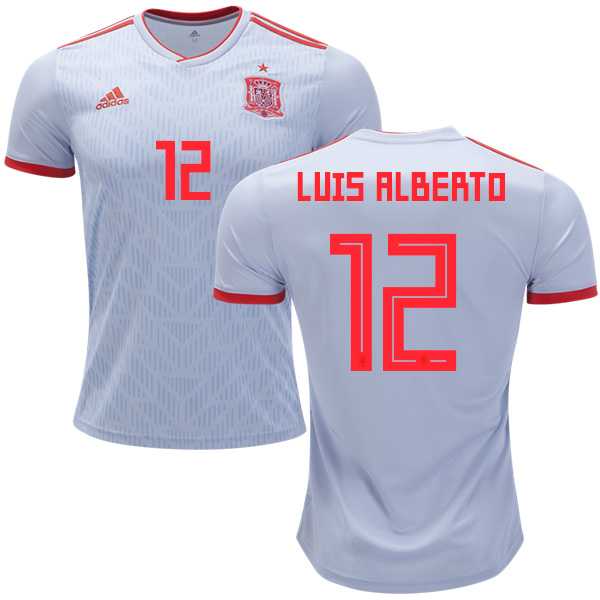 Spain #12 Luis Alberto Away Soccer Country Jersey