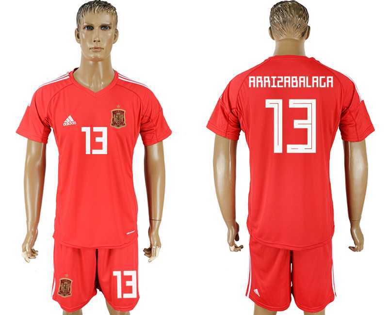 Spain #13 ARRIZABALAGA Red Goalkeeper 2018 FIFA World Cup Soccer Jersey