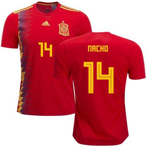 Spain #14 Nacho Home Soccer Country Jersey