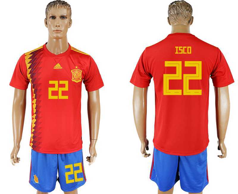 Spain #22 ISCO Home 2018 FIFA World Cup Soccer Jersey