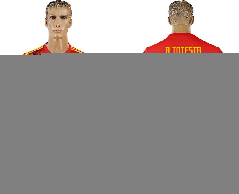 Spain #6 A.INIESTA Home 2018 FIFA World Cup Soccer Jersey