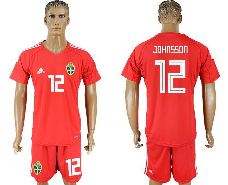 Sweden #12 JOHNSSON Red Goalkeeper 2018 FIFA World Cup Soccer Jersey