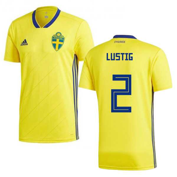 Sweden #2 Lustig Home Kid Soccer Country Jersey