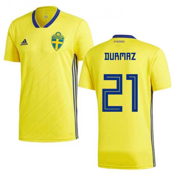 Sweden #21 Durmaz Home Kid Soccer Country Jersey