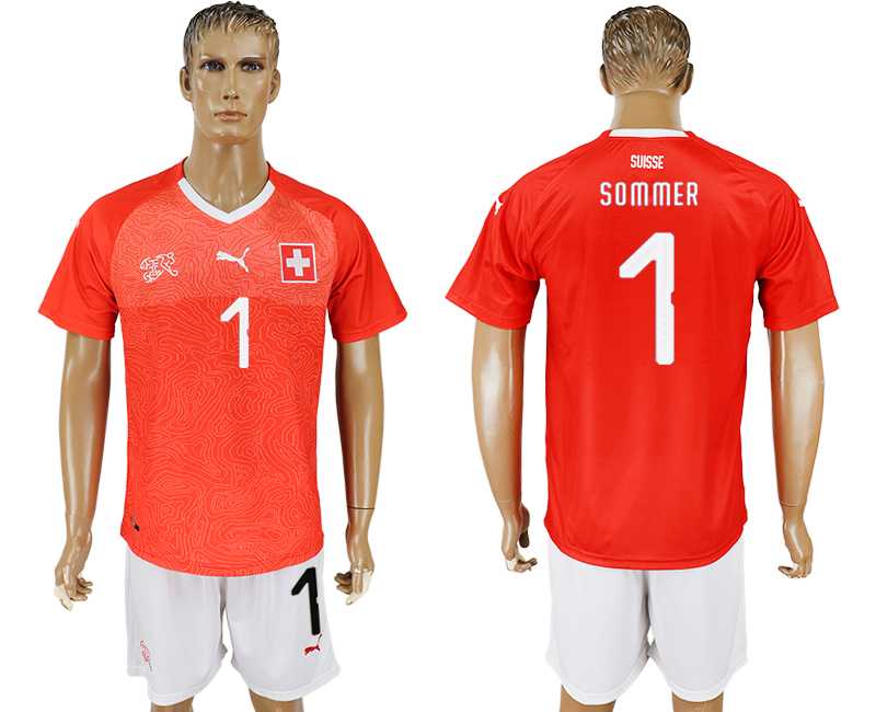 Switzerland #1 SOMMER Home 2018 FIFA World Cup Soccer Jersey