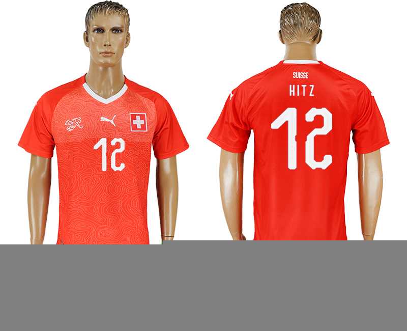 Switzerland #12 HITZ Home 2018 FIFA World Cup Soccer Jersey
