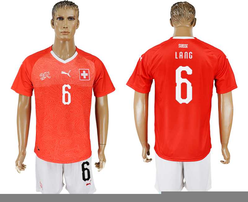 Switzerland #6 LANG Home 2018 FIFA World Cup Soccer Jersey