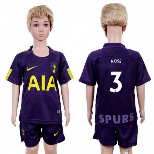 Tottenham Hotspur #3 Rose Sec Away Kid Soccer Club Jersey
