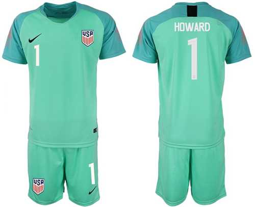 USA #1 Howard Green Goalkeeper Soccer Country Jersey