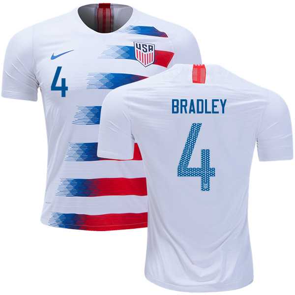 USA #4 Bradley Home Soccer Country Jersey