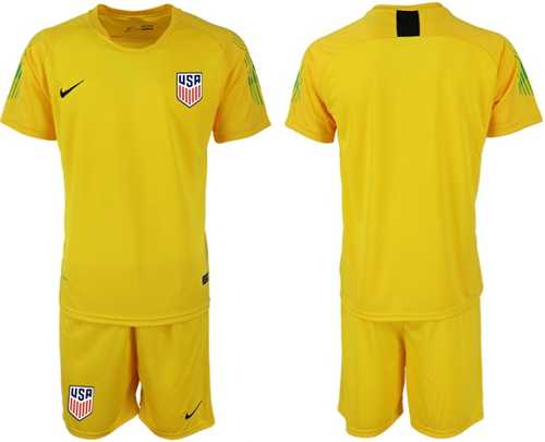 USA Blank Yellow Goalkeeper Soccer Country Jersey