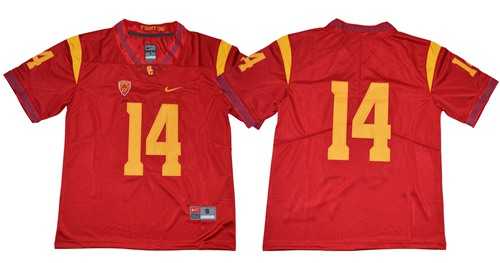 USC Trojans #14 Sam Darnold Red Limited Stitched NCAA Jersey